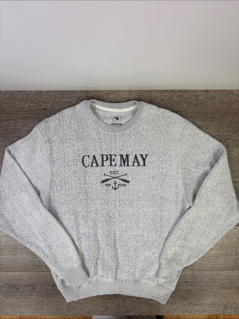 Ragwear USA Cape May 1869 Gray Fleece Lined Crewneck Sweatshirt Men’s M